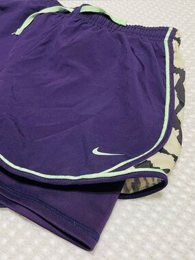 Nike - Girl’s Purple Athletic Shorts with Animal Print